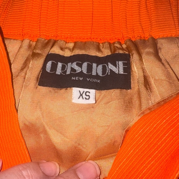 Vintage Criscione New York Orange Skirt | XS | Gold Zipper Pull - Picture 3 of 5